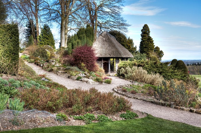 Thatched Gazebo in Chirk Castle Gardens, United Kingdom