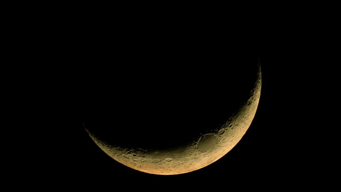 Crescent Moon in the Night Sky