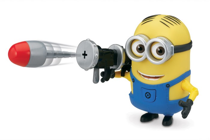 Minion from Despicable Me 2 firing a projectile