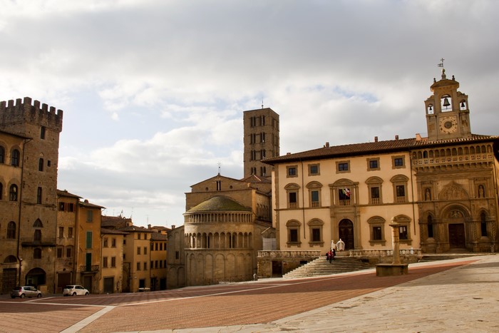 Piazza Grande in Arezzo, Tuscany, Italy
