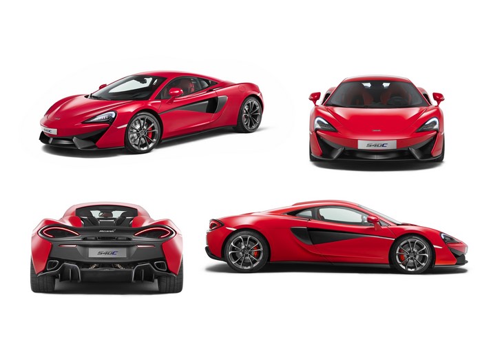 2016 McLaren 540C Coupe, Red, Front, Side, Back View