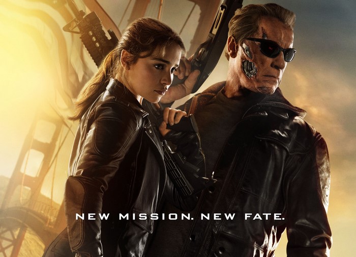 Sarah Connor and Terminator from Terminator Genisys