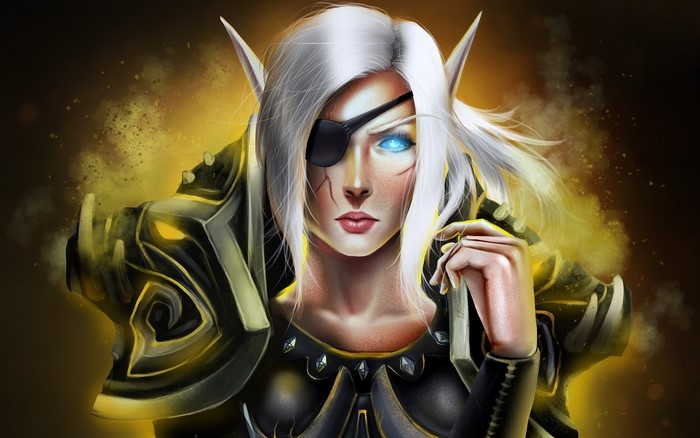 Elf Warrior with Eye Patch from World of WarCraft
