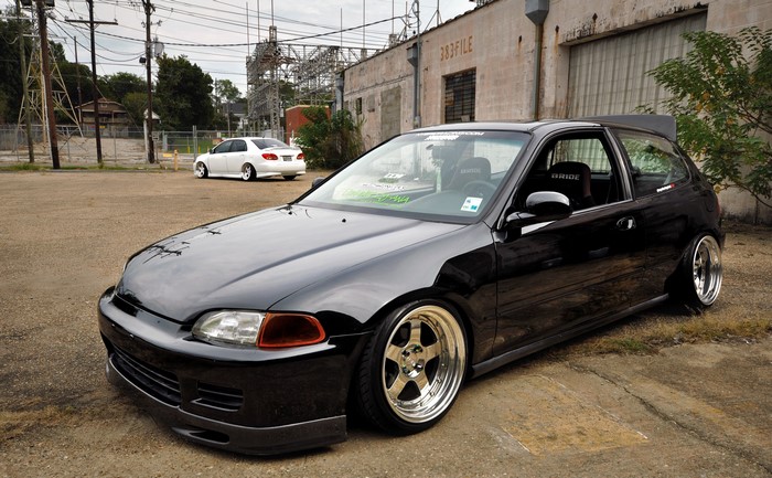 4K Black Honda Civic EG6 Stance