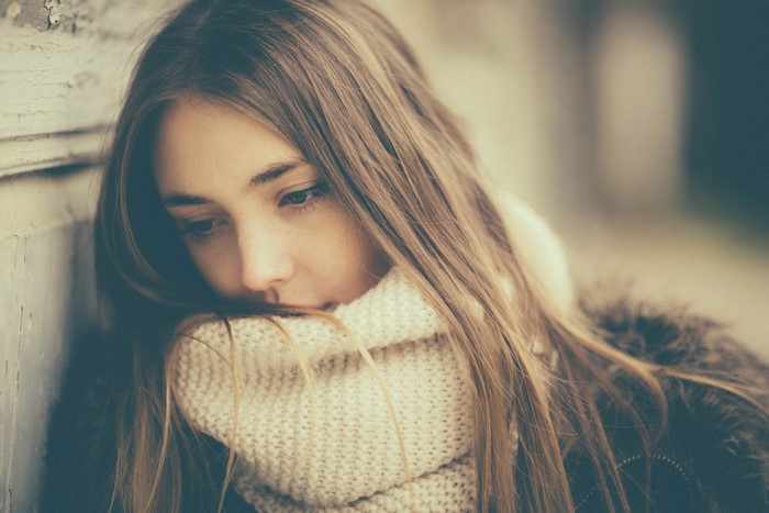 Brown haired girl with scarf