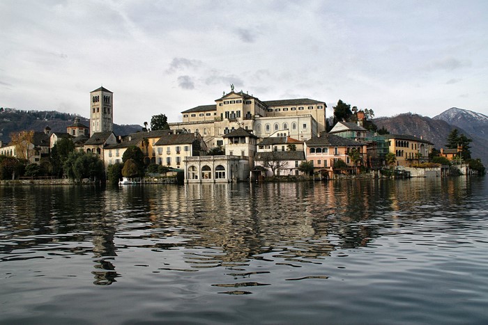 Orta San Giulio island on Lake Orta, Italy