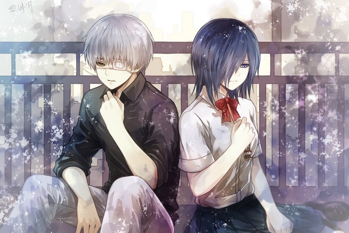 Ken Kaneki and Touka Kirishima from Tokyo Ghoul