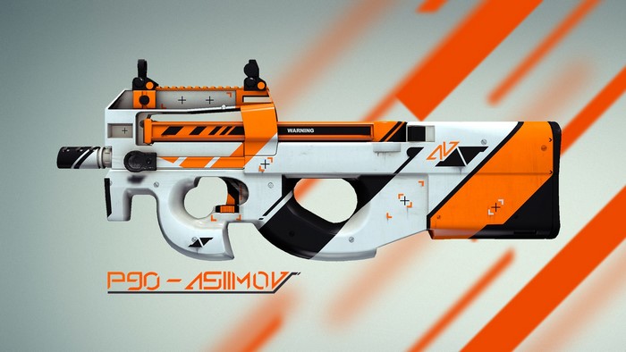 P90 Asiimov skin from Counter-Strike: Global Offensive