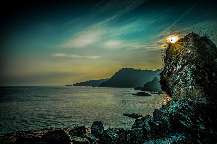 Ilfracombe, England Coastline at Sunset