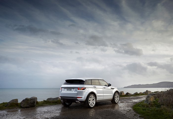 2016 Range Rover Evoque back view by the sea