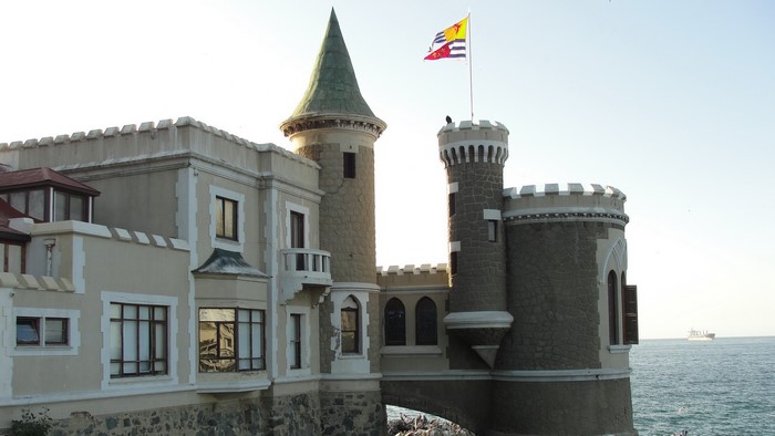 Castle on the coast in Valparaiso, Chile
