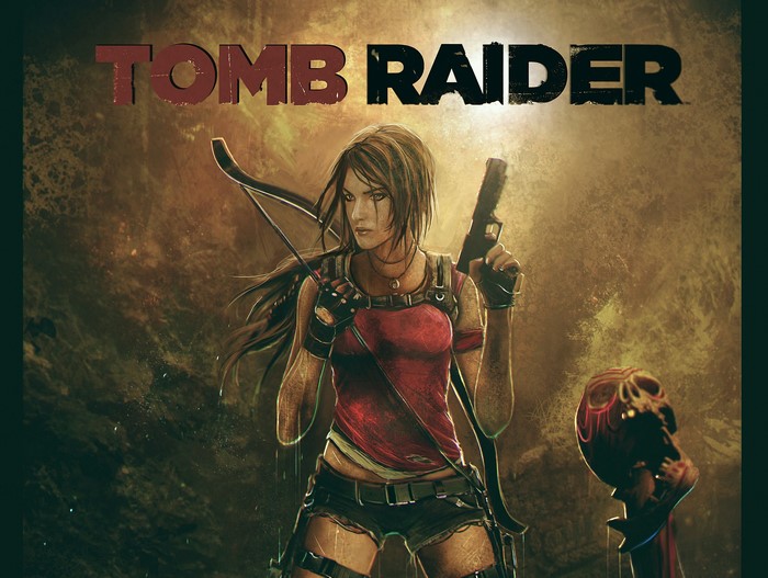 Lara Croft from Tomb Raider with bow and pistol