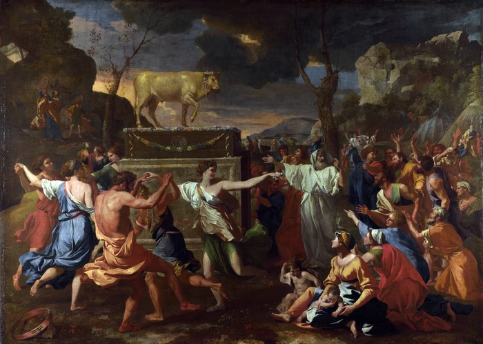 The Adoration of the Golden Calf by Nicolas Poussin