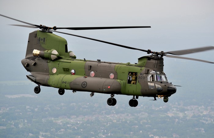 4K CH-47F Chinook Helicopter in Flight