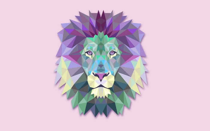 Geometric Lion Head Illustration