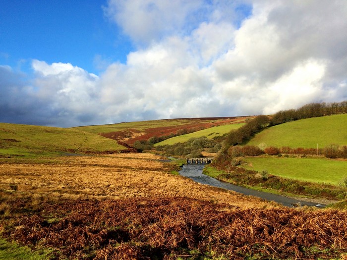 River flowing through Exmoor National Park, UK