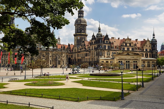 Dresden Germany historic buildings and park