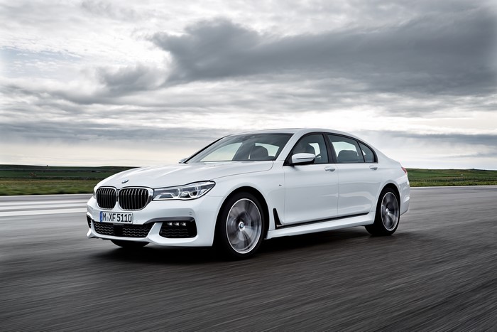 White BMW 7 G11 / G12 Driving