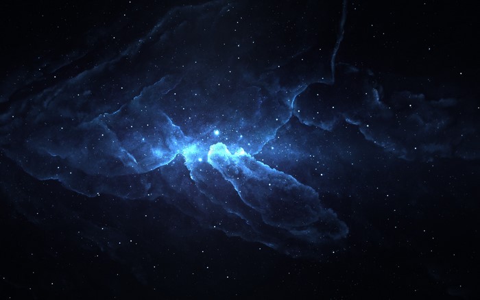 Blue nebula with stars