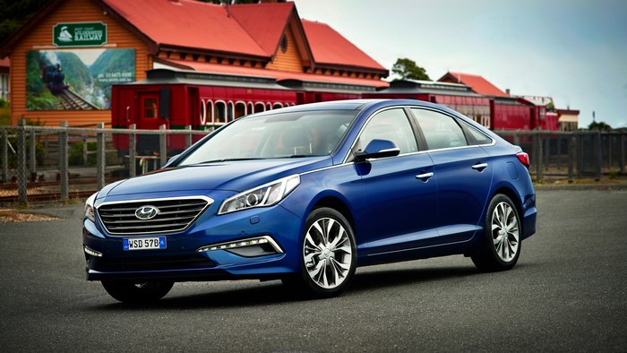 Blue 2015 Hyundai Sonata AU-spec LF