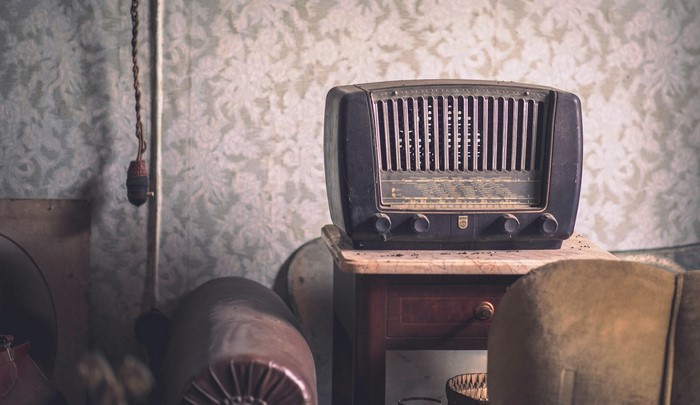 Retro radio on a table