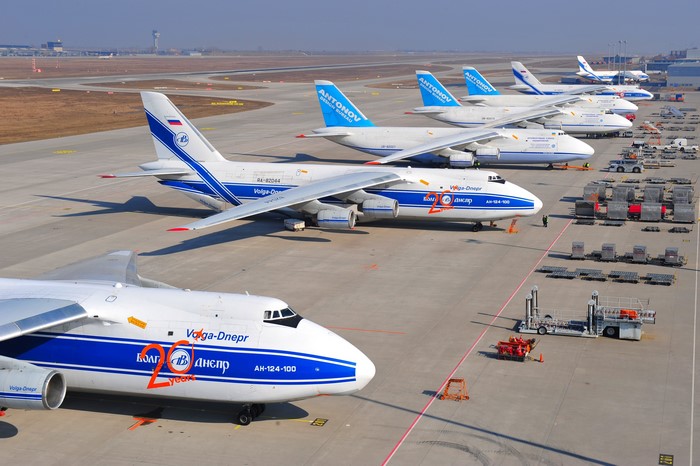 Antonov An-124 Ruslan aircraft at Leipzig Halle Airport
