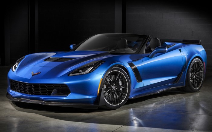 Blue Chevrolet Corvette Z06 Convertible