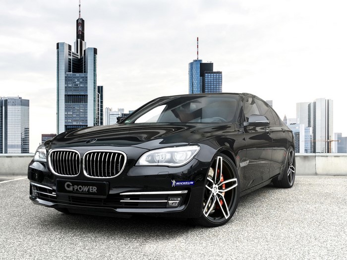 Black G-Power BMW 760i (F01) with skyscrapers