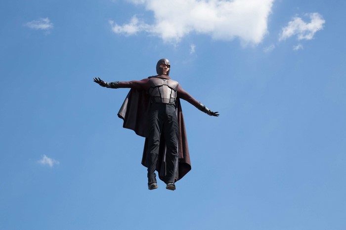 Magneto from X-Men: Days of Future Past flying