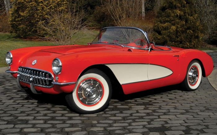 Red Chevrolet Corvette C1 Cabriolet