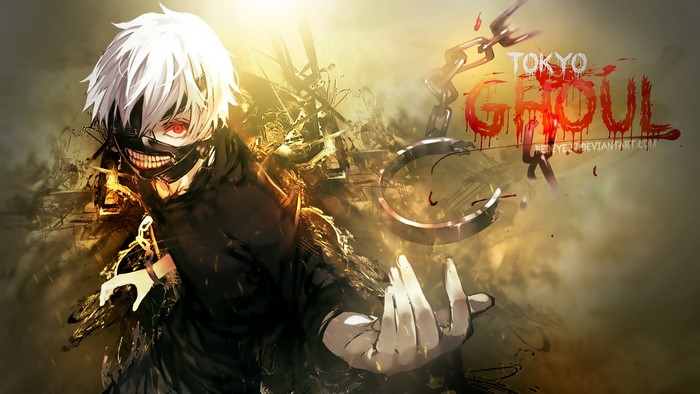 Kaneki Ken from Tokyo Ghoul with chains