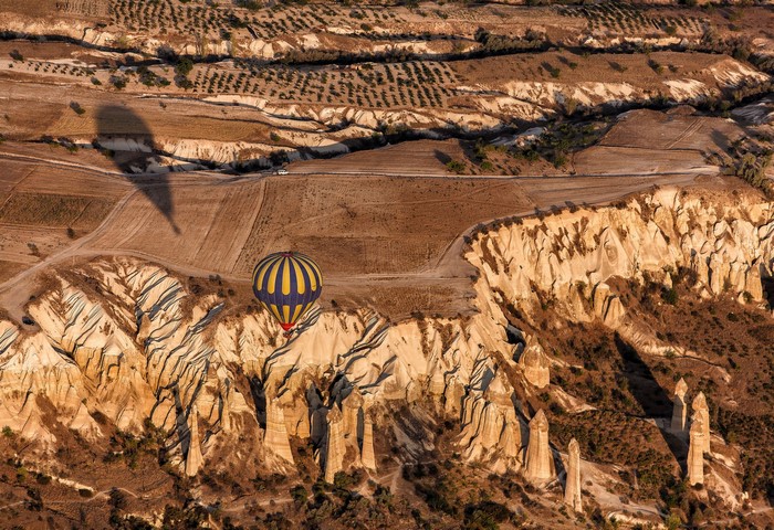 Hot air balloon over Cappadocia, Turkey
