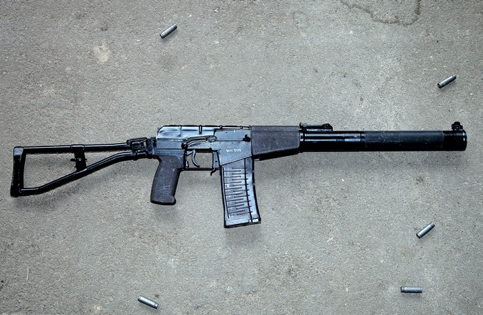 VSS Vintorez assault rifle with spent casings