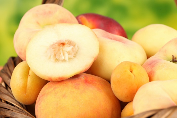 Peaches and Apricots in a Basket