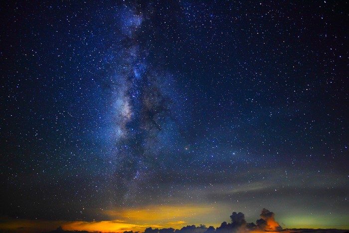 Milky Way galaxy and stars in the night sky