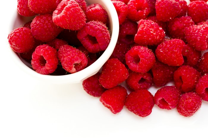 Raspberries in a bowl