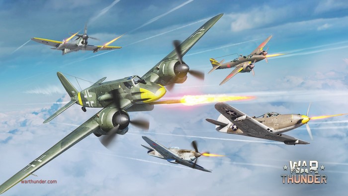 War Thunder: Air Battle with Multiple Fighter Planes