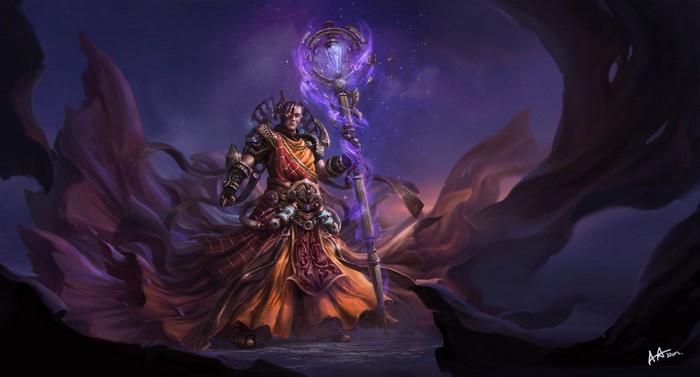 Man with magic staff by Po Hung Chen