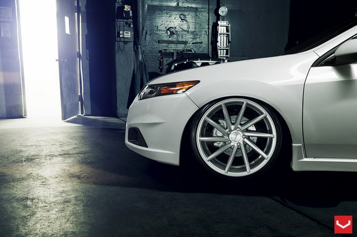 White Honda with Vossen Wheels