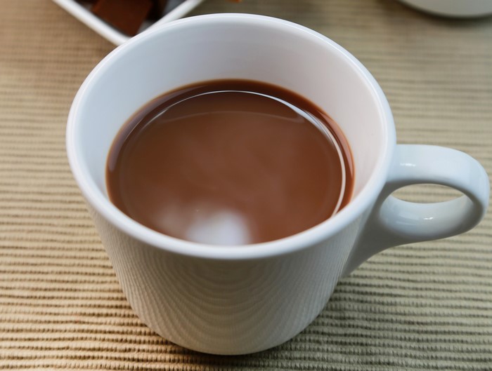 Hot Chocolate in a White Cup