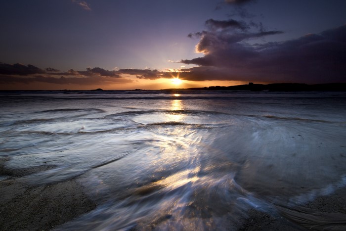 Sunset over Cymyran Beach, Anglesey, Wales
