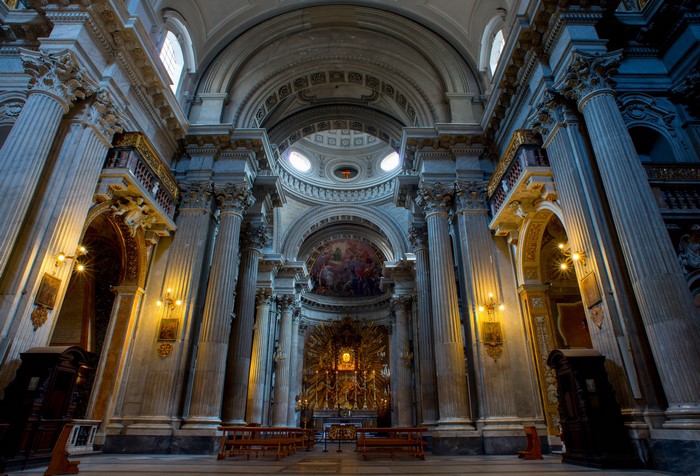 Interior of Santa Maria in Campitelli, Rome, Italy