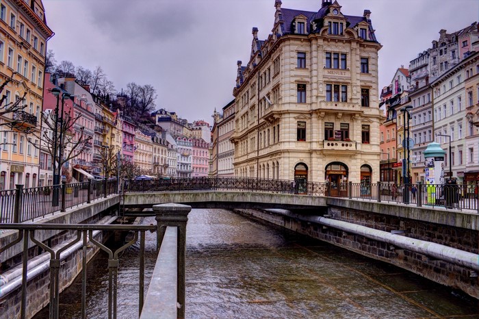 Karlovy Vary, Czech Republic, Canal and Bridge