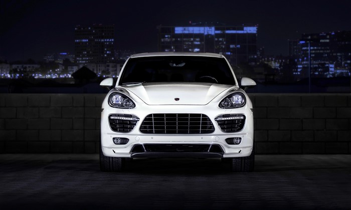 White Porsche Cayenne V-CT Edition Front View