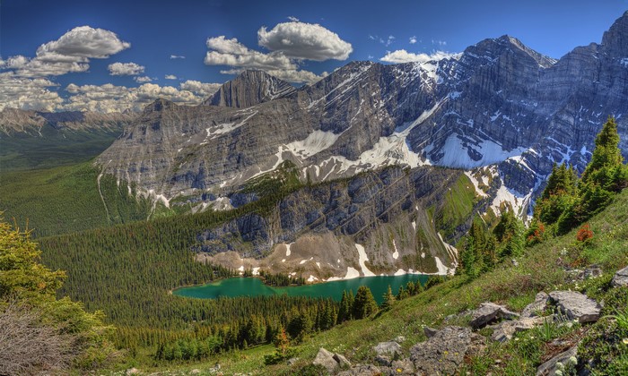 Mountains, Lake, and Forest Scenery