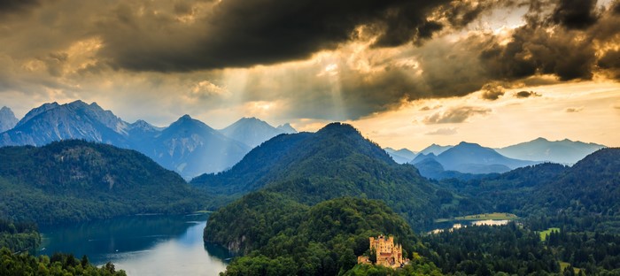 Schwangau Germany Mountains and Castle Scenery