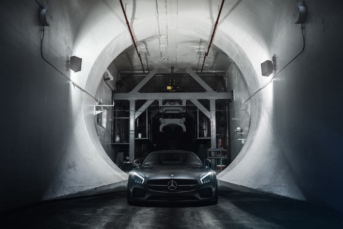 Mercedes-Benz AMG GT S Supercar in Tunnel