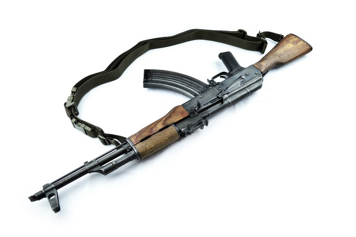 AK 47 assault rifle with sling