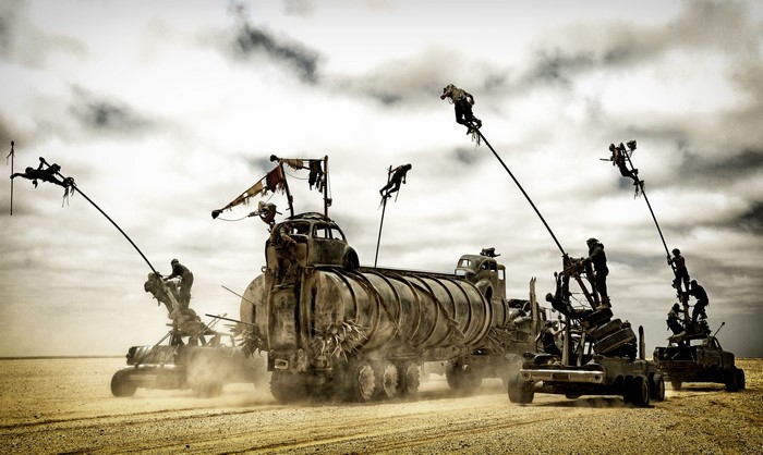 4K Mad Max: Fury Road desert trucks