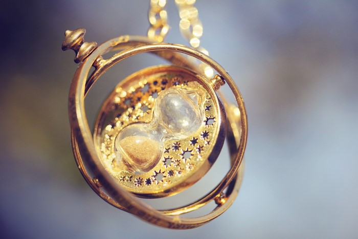 Golden Hourglass Pendant Necklace